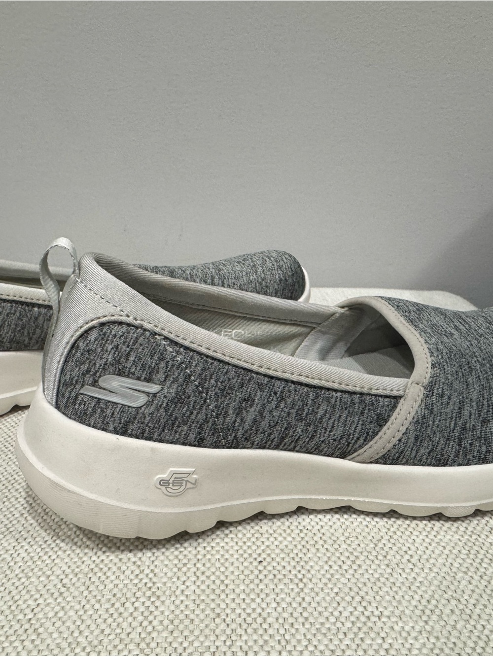 Skechers Slip-On Knit Sneakers in Grey and Light Grey